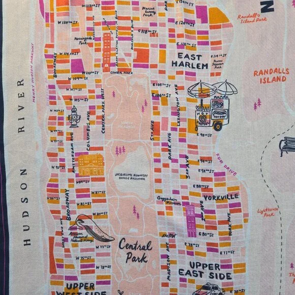 NWT kate spade Map of Manhattan Scarf - Picture 4 of 12